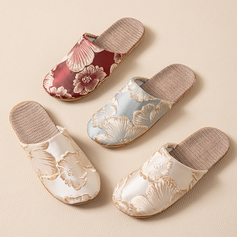 Women'S Shoes Temu - Silk Elegant Mule Slippers Women Home