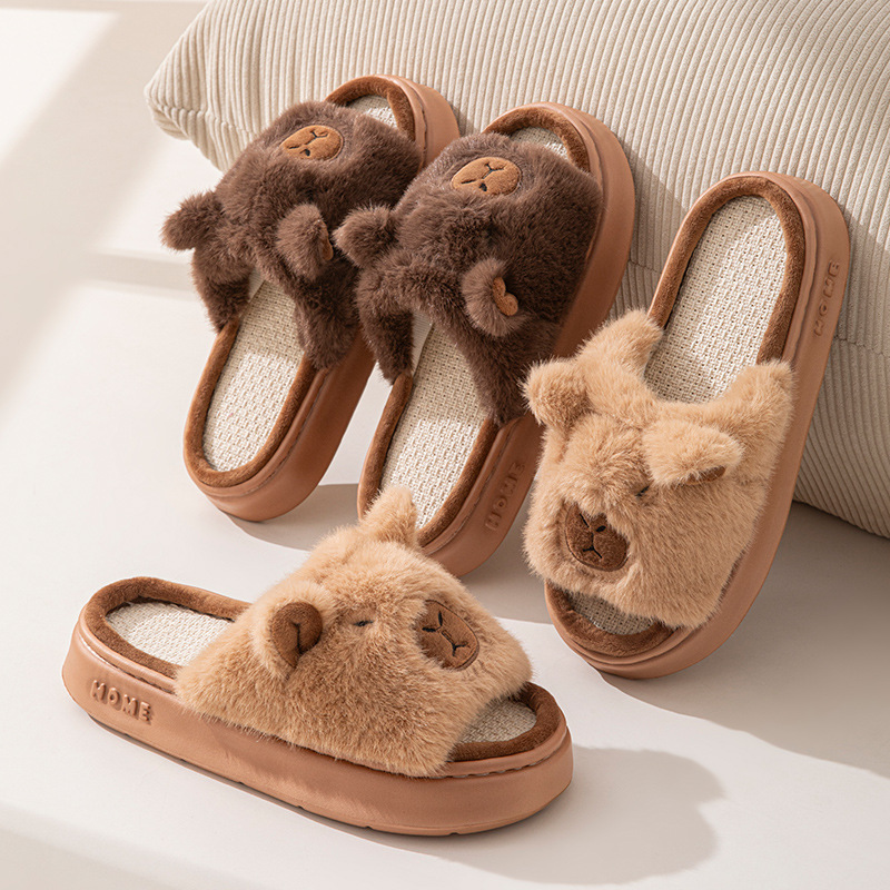Women'S Shoes Temu - Hemp Cartoon Women's Slippers Home Flats