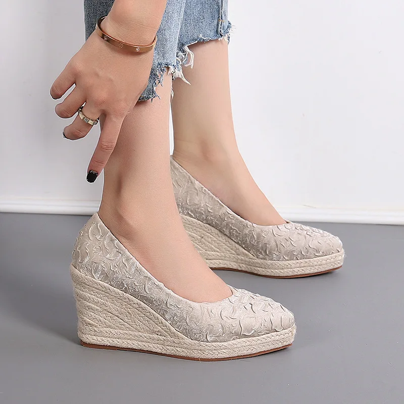 8cm Size 34-42 Breathable Comf - Espadrille Wedge Shoes review and price