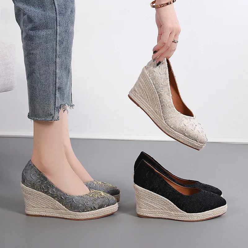 8cm Size 34-42 Breathable Comf - Espadrille Wedge Shoes review and price