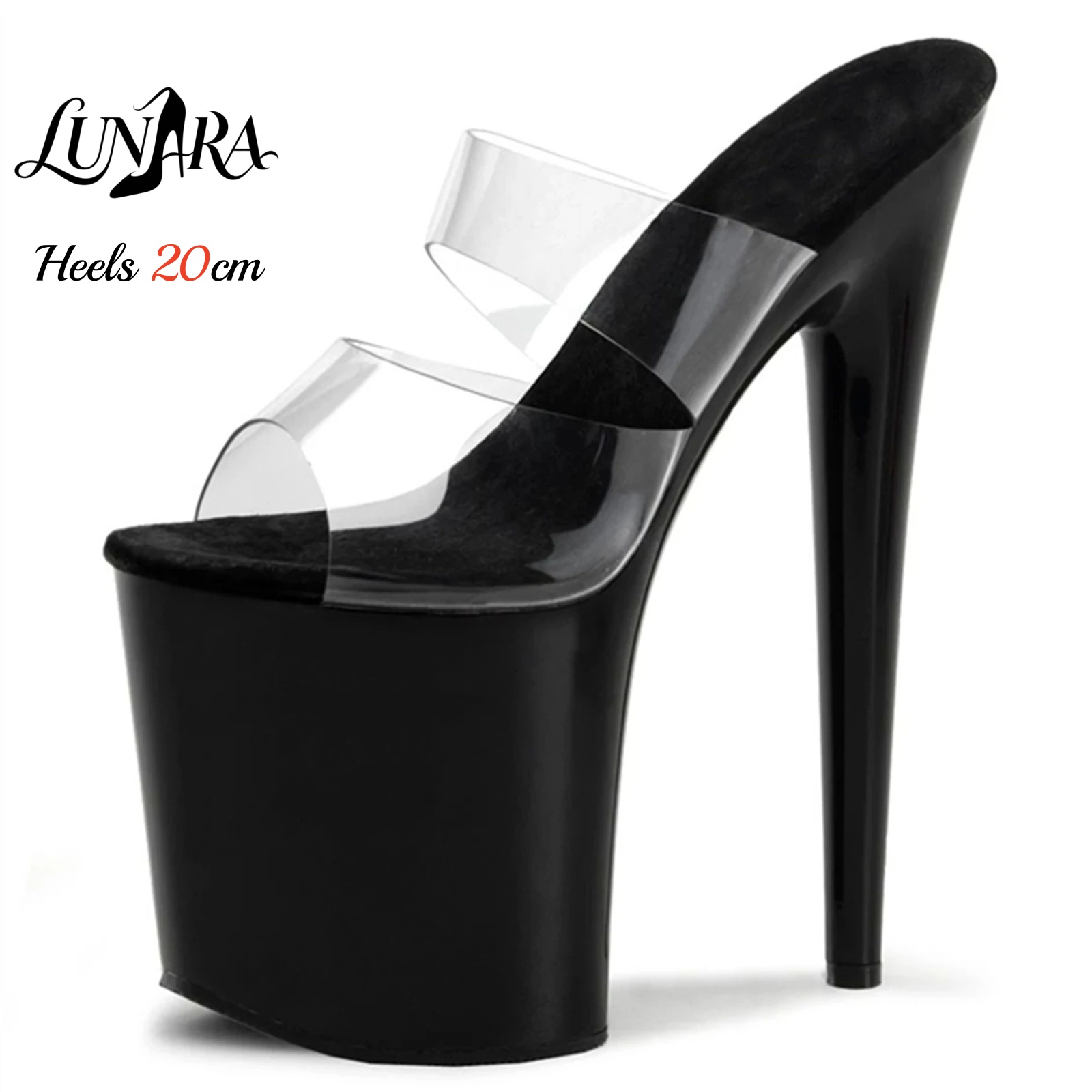 20cm Clear PVC Strappy Ultra H - Clear Strap Heel review and price