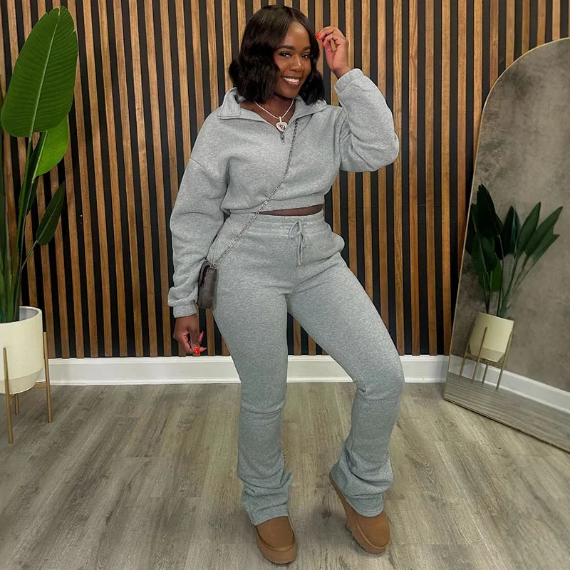 Solid Casual Tracksuits Set Wo - Women Shoes Joggers review and price