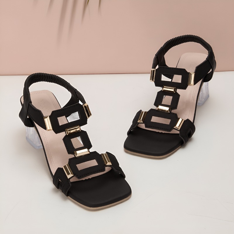 Fashion Plus Size Simple Elega - Clear Strap Heel review and price