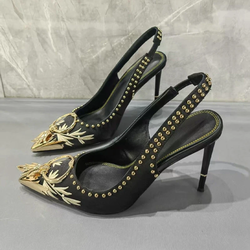 Dark Green Embroidered Pointed - Gladiator Sandal Women review and price