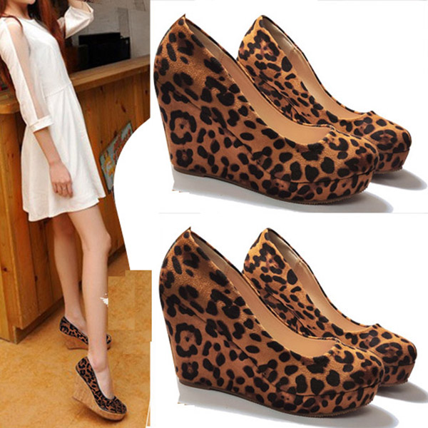 LIHUAMAO Wood Grain Suede High - Espadrille Wedge Shoes review and price