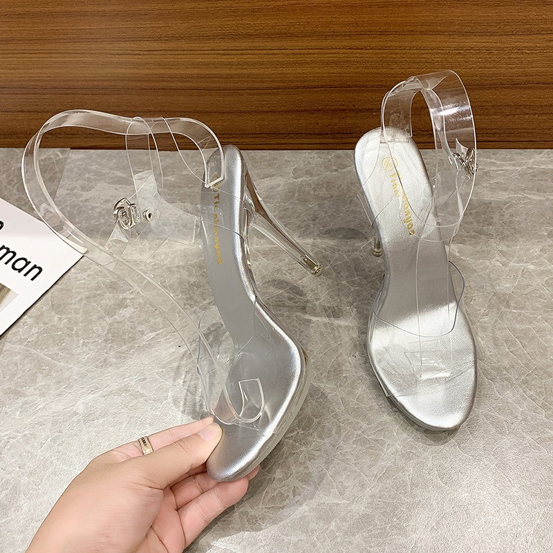 Fashion Platform Stiletto Wome - Clear Strap Heel review and price